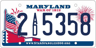 MD license plate 2AD5358