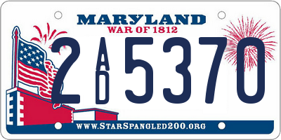 MD license plate 2AD5370