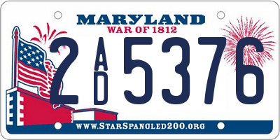 MD license plate 2AD5376