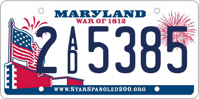 MD license plate 2AD5385