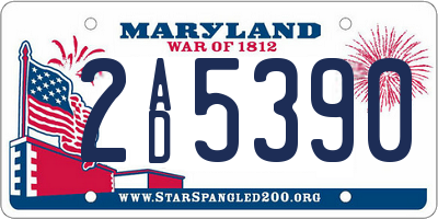 MD license plate 2AD5390