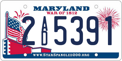 MD license plate 2AD5391
