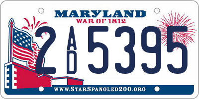 MD license plate 2AD5395