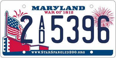 MD license plate 2AD5396