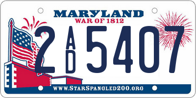 MD license plate 2AD5407