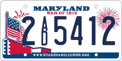 MD license plate 2AD5412