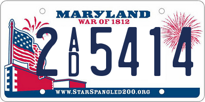 MD license plate 2AD5414