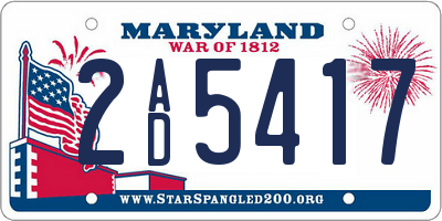 MD license plate 2AD5417