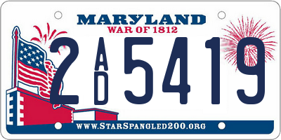 MD license plate 2AD5419