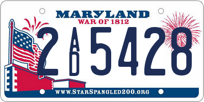 MD license plate 2AD5428