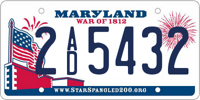 MD license plate 2AD5432