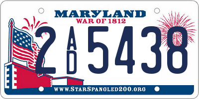 MD license plate 2AD5438
