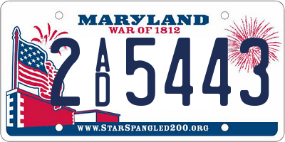 MD license plate 2AD5443