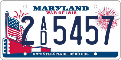 MD license plate 2AD5457
