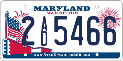 MD license plate 2AD5466