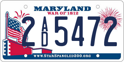 MD license plate 2AD5472