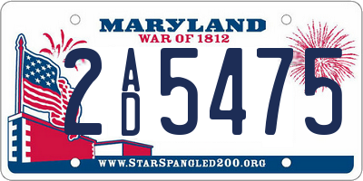 MD license plate 2AD5475