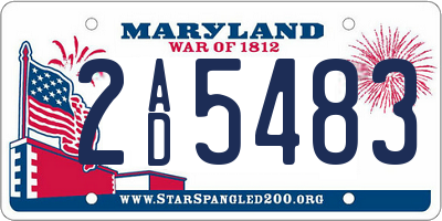 MD license plate 2AD5483