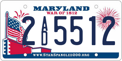 MD license plate 2AD5512