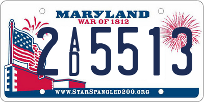 MD license plate 2AD5513