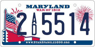 MD license plate 2AD5514