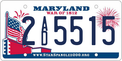 MD license plate 2AD5515