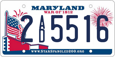 MD license plate 2AD5516