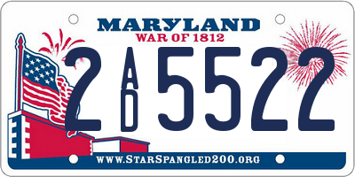MD license plate 2AD5522
