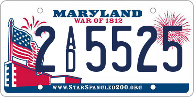 MD license plate 2AD5525