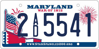 MD license plate 2AD5541