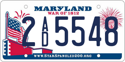 MD license plate 2AD5548