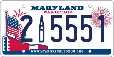 MD license plate 2AD5551