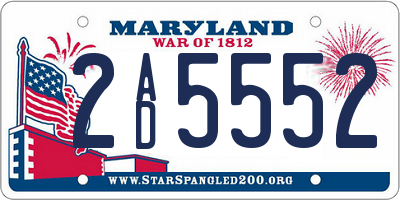 MD license plate 2AD5552