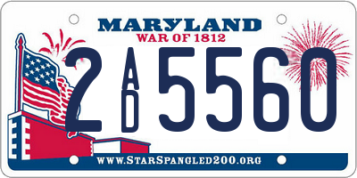 MD license plate 2AD5560