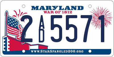 MD license plate 2AD5571