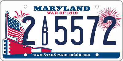 MD license plate 2AD5572
