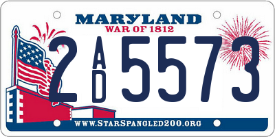 MD license plate 2AD5573