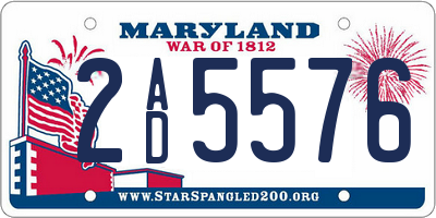 MD license plate 2AD5576