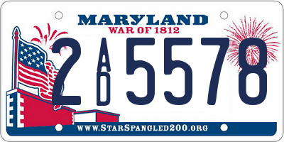 MD license plate 2AD5578