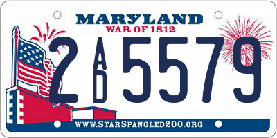 MD license plate 2AD5579