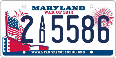 MD license plate 2AD5586