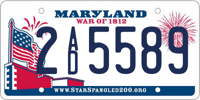 MD license plate 2AD5589