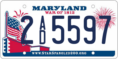 MD license plate 2AD5597