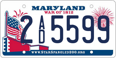 MD license plate 2AD5599
