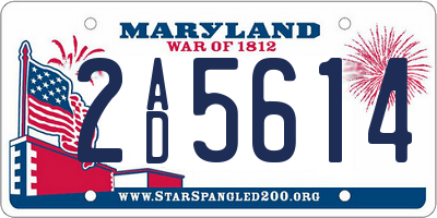 MD license plate 2AD5614