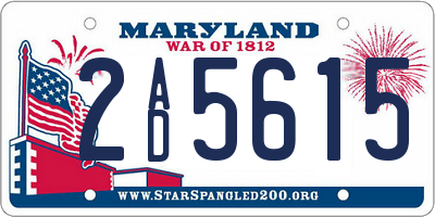MD license plate 2AD5615
