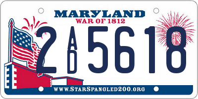 MD license plate 2AD5618