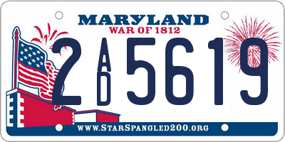 MD license plate 2AD5619
