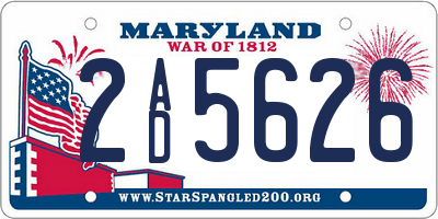 MD license plate 2AD5626