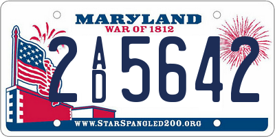 MD license plate 2AD5642